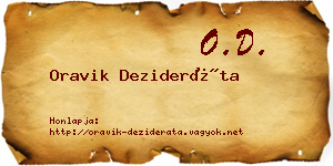 Oravik Dezideráta névjegykártya